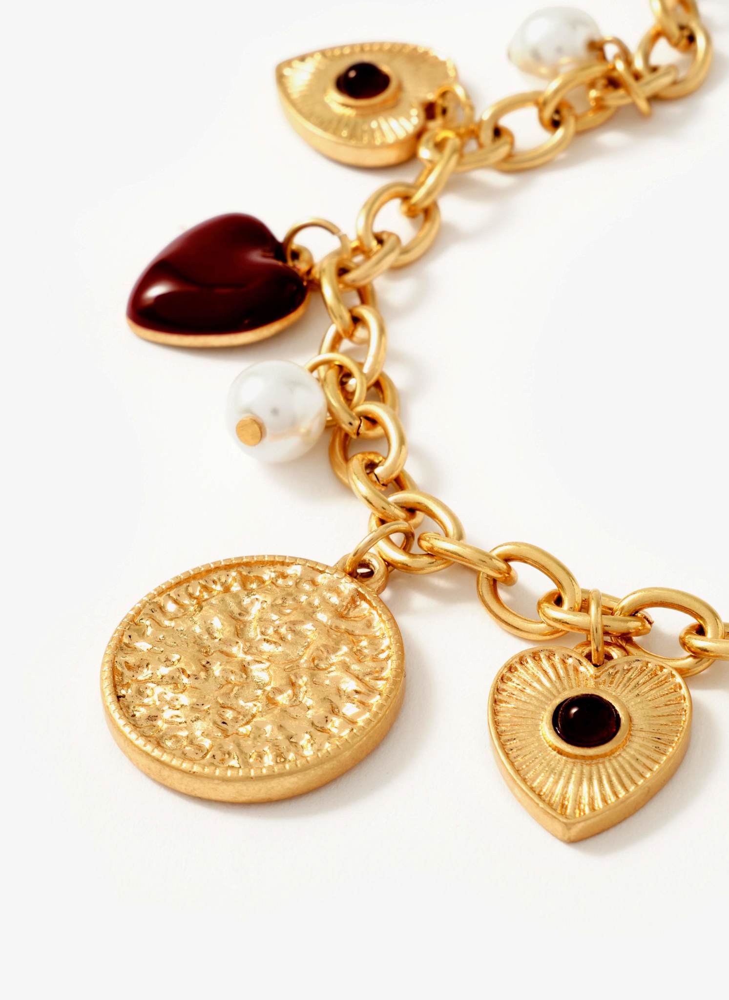 Gold Tone Multi Charm Bracelet