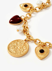 Gold Tone Multi Charm Bracelet