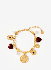 Gold Tone Multi Charm Bracelet