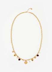 Gold Tone Multi Charm Necklace