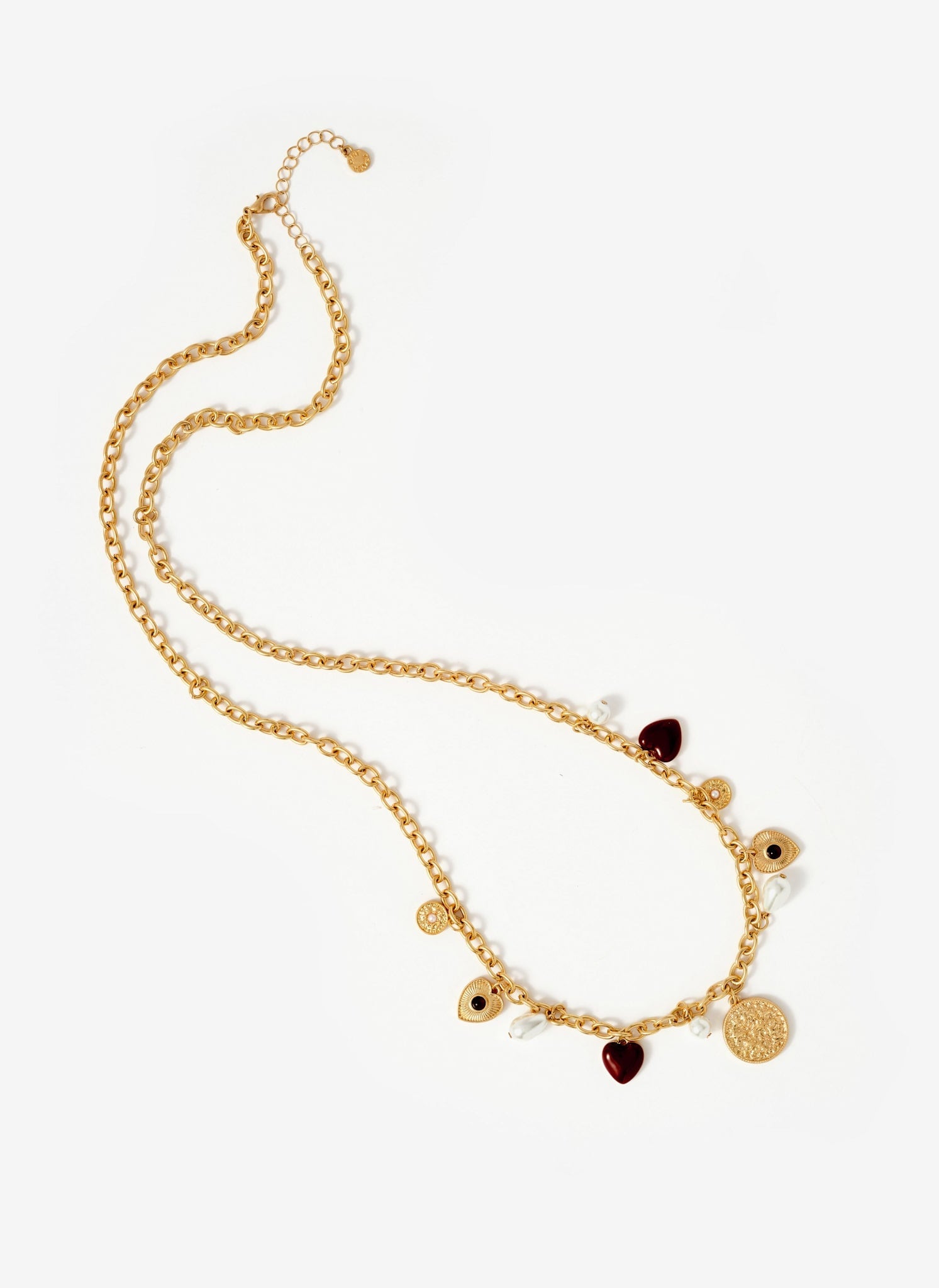 Gold Tone Multi Charm Necklace
