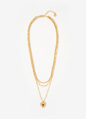 Gold Tone Layered Heart Necklace