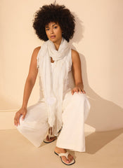 Silver Metallic Lightweight Scarf