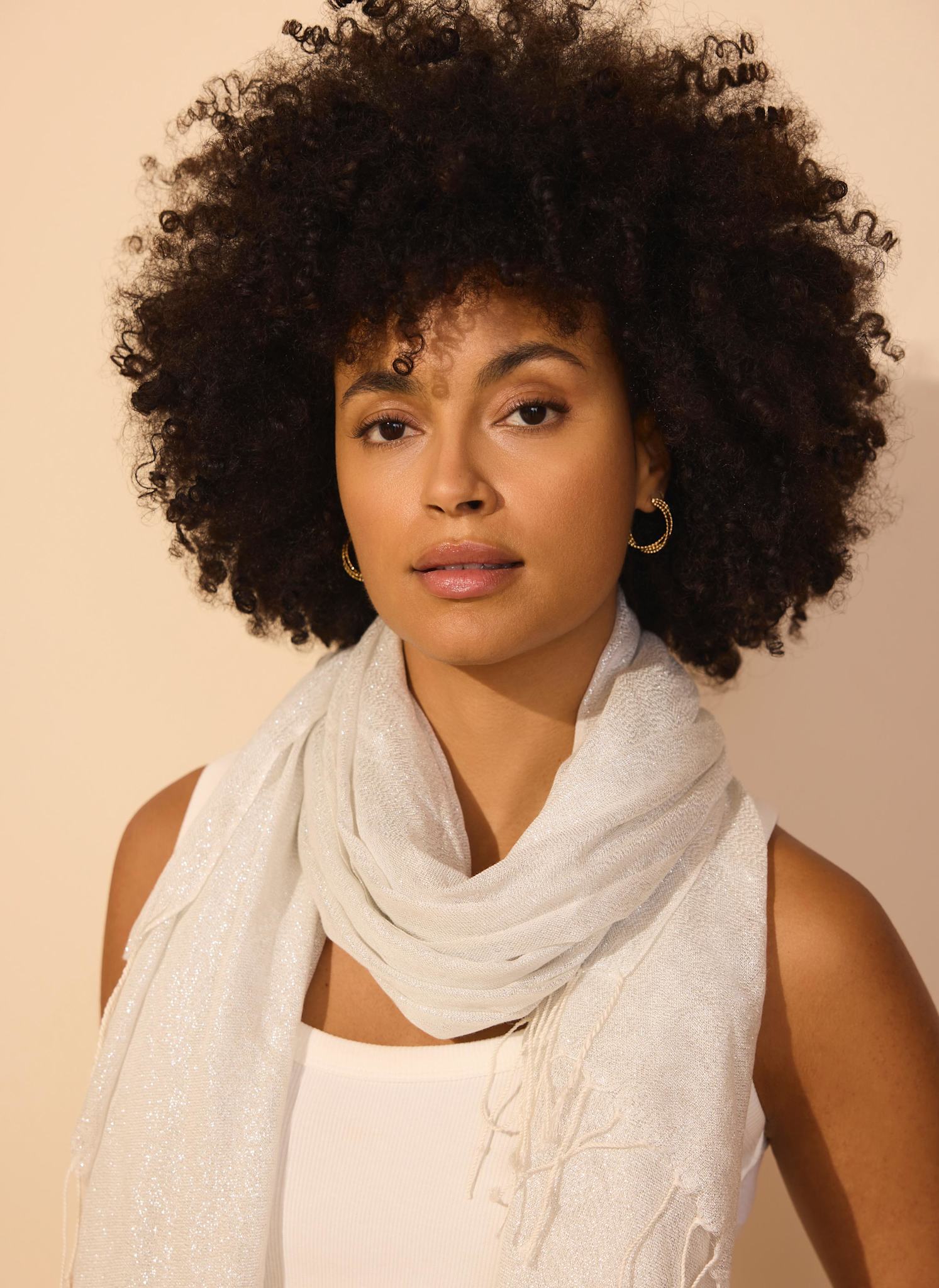 Silver Metallic Lightweight Scarf
