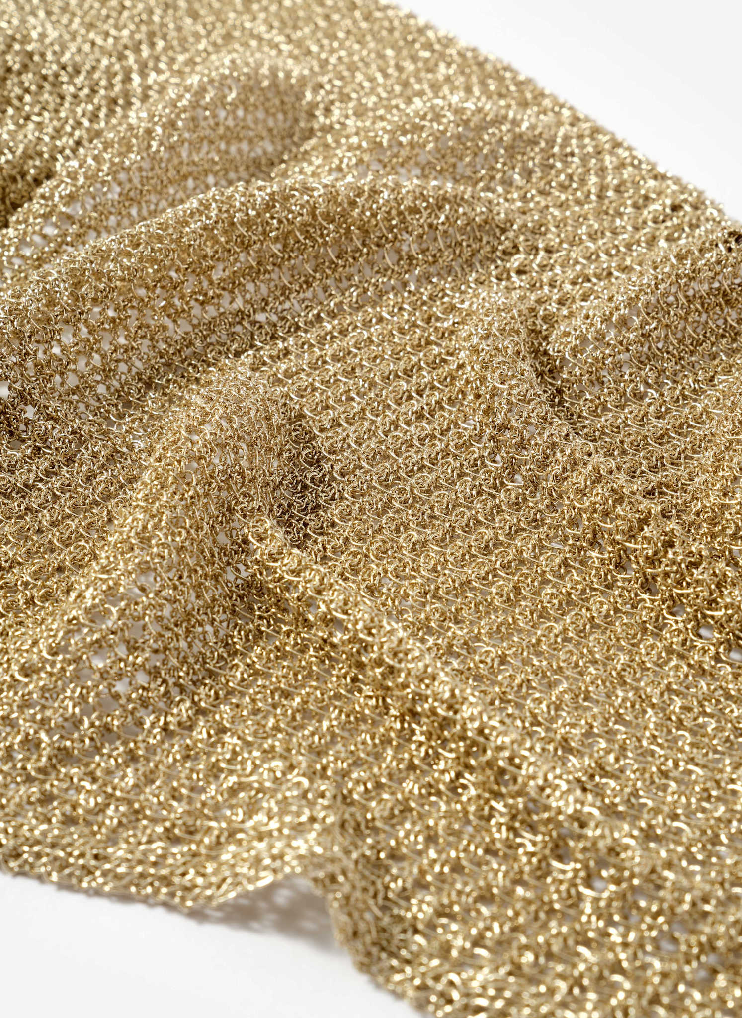 Gold Metallic Mini Triangle Neck Scarf