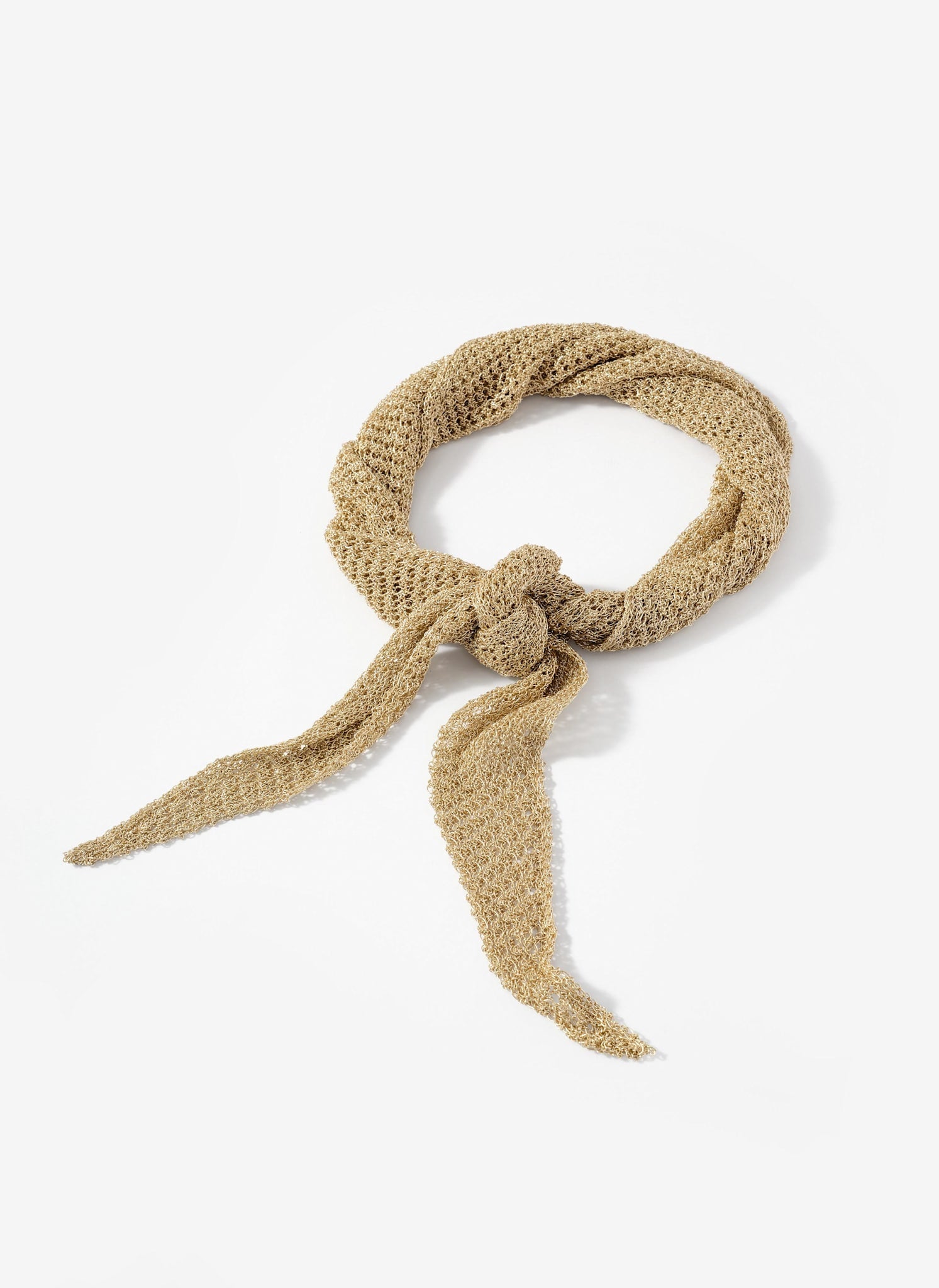 Gold Metallic Mini Triangle Neck Scarf