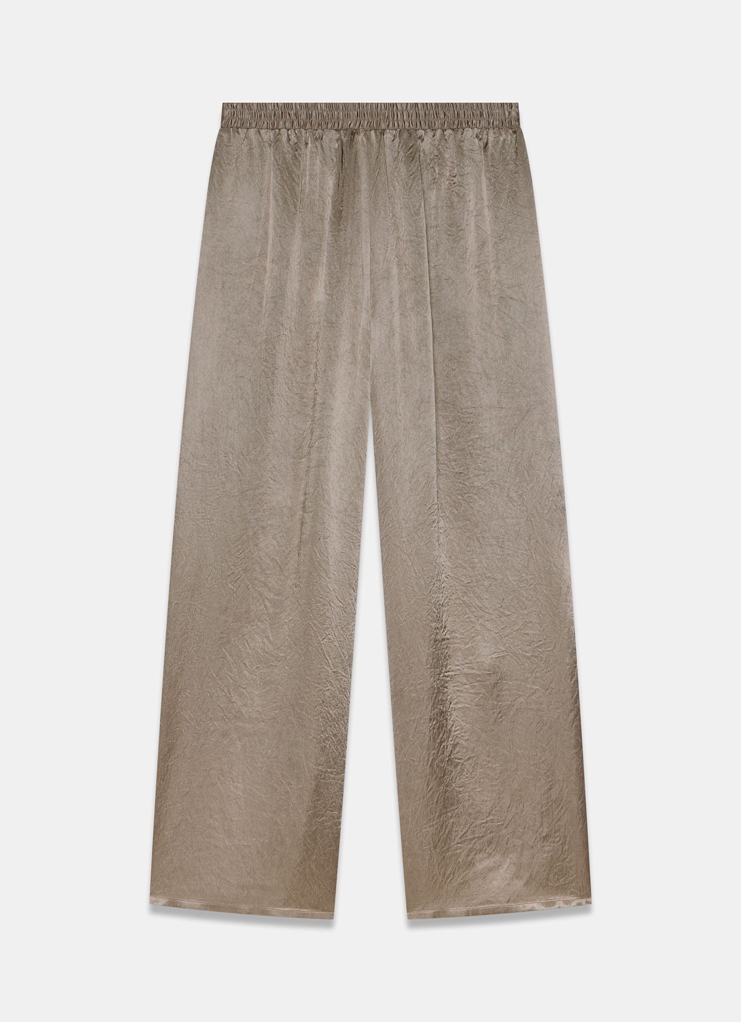 Gold Metallic Satin Wide Trousers