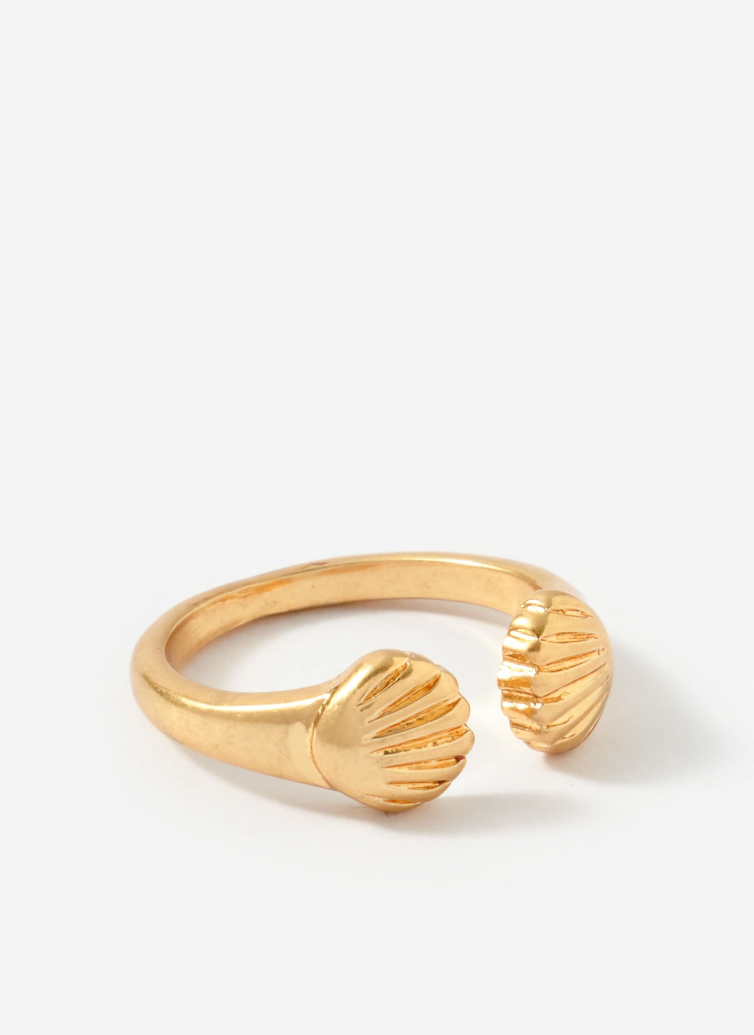 Gold Tone Shell Ring Set