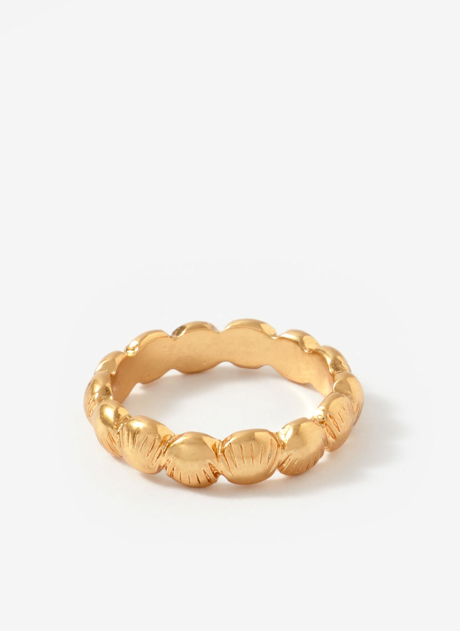 Gold Tone Shell Ring Set