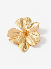 Gold Tone Statement Flower Earrings