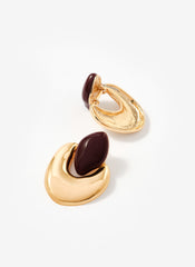 Gold Tone Stone Detail Earrings