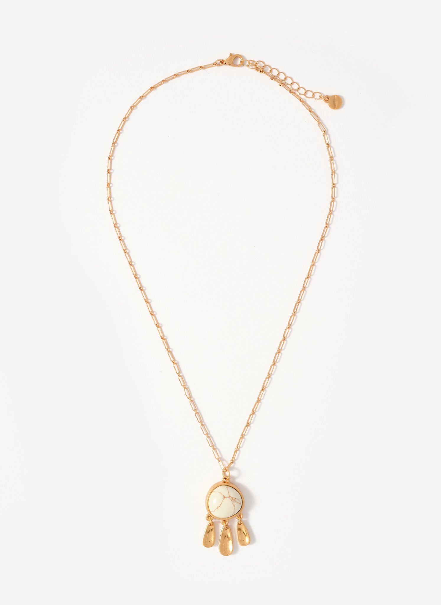 Gold Tone Drop Pendant Necklace
