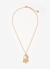 Gold Tone Drop Pendant Necklace