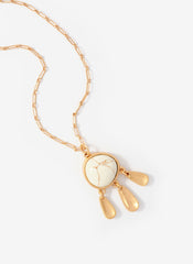 Gold Tone Drop Pendant Necklace