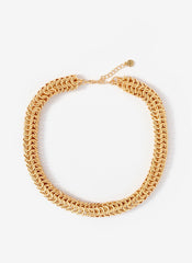Gold Tone Textured Chain Necklace