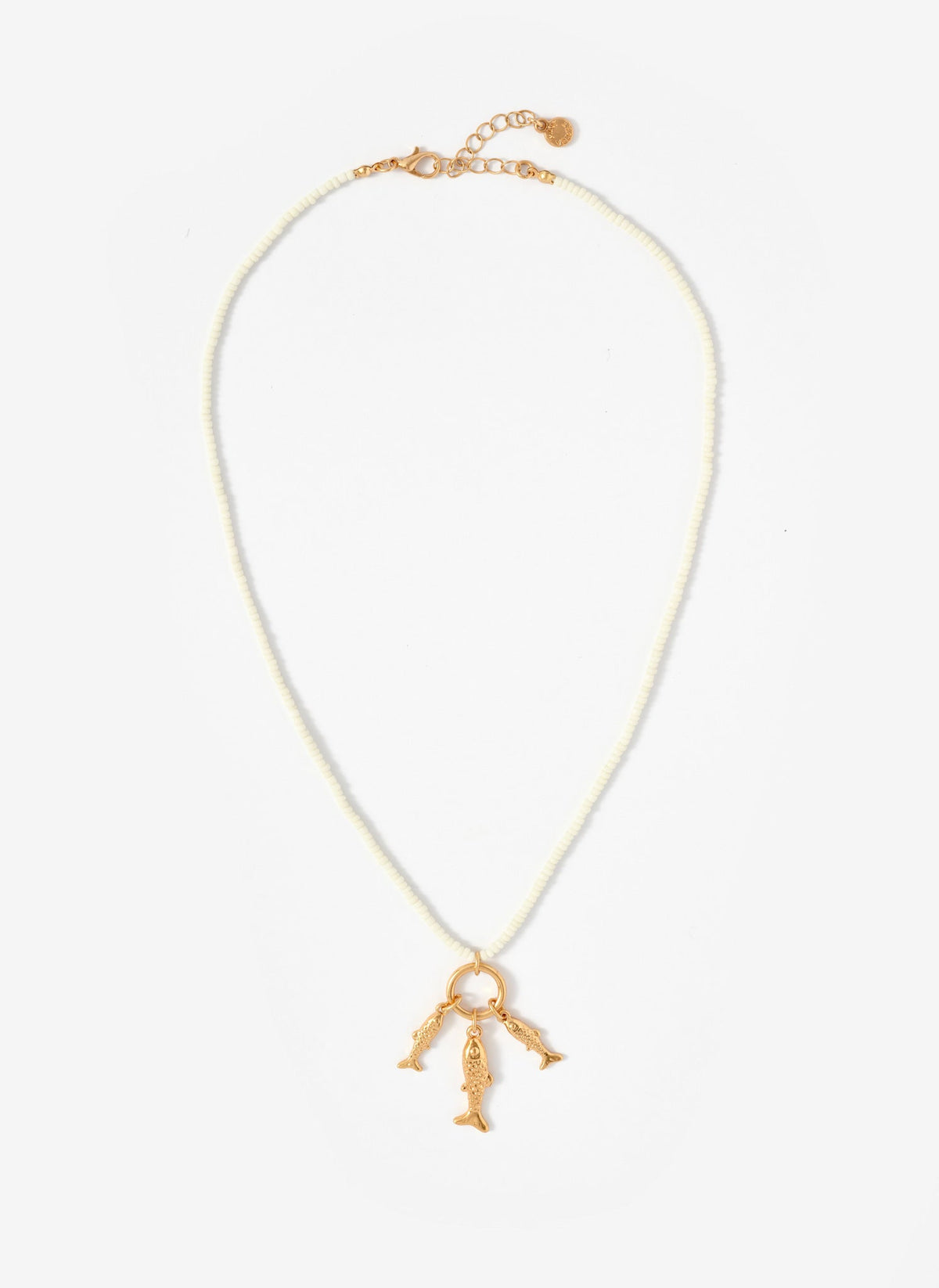 Gold Tone Fish Charm Necklace
