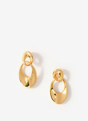Gold Tone Hoop Link Earrings