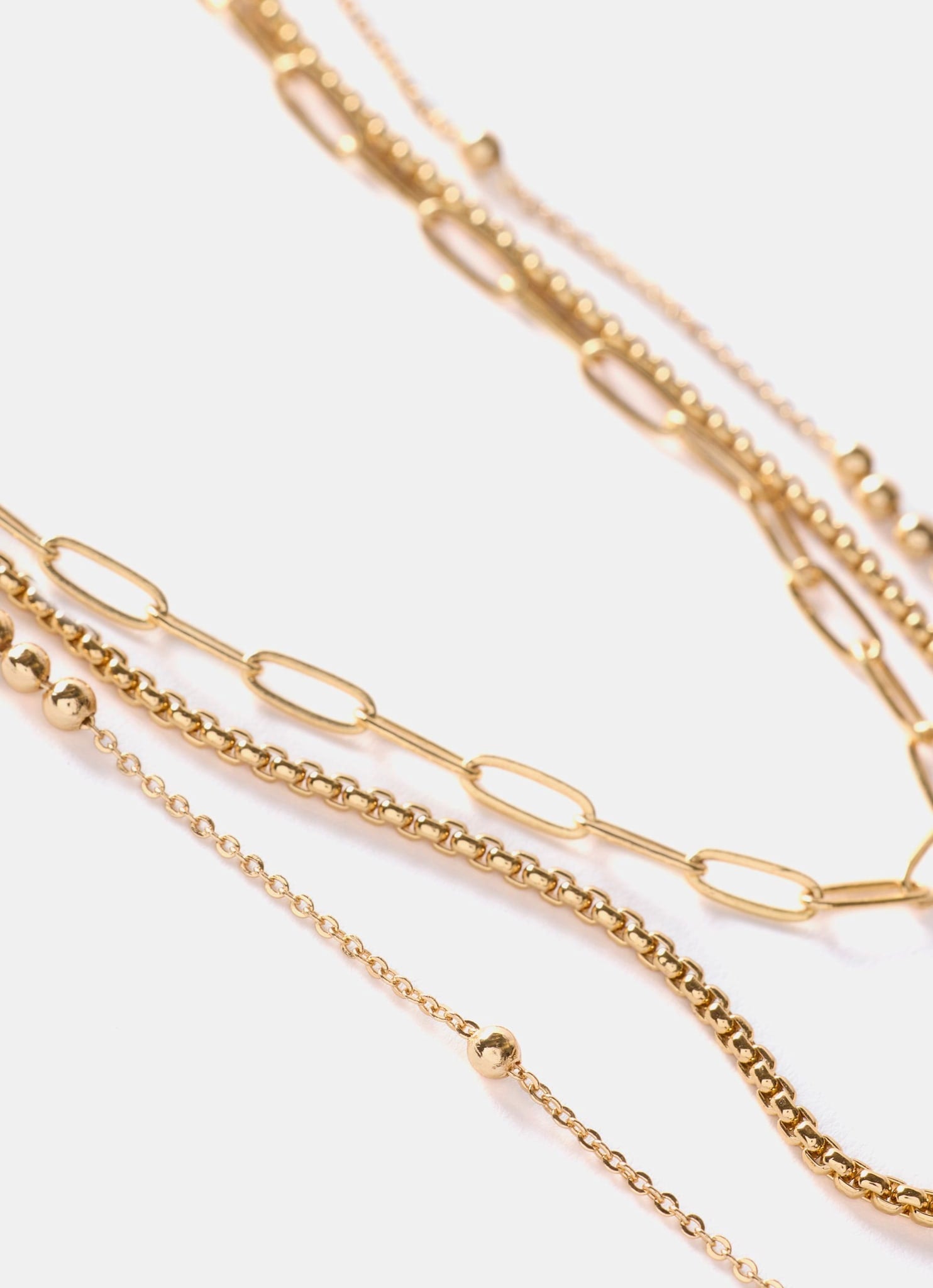 Gold Tone Triple Layered Necklace