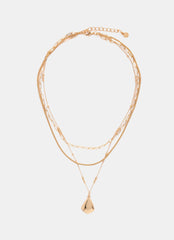Gold Tone Triple Layered Necklace