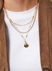 Gold Tone Triple Layered Necklace