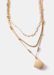 Gold Tone Triple Layered Necklace