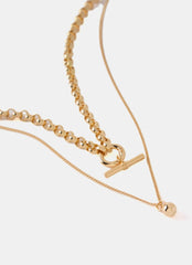 Gold Tone Double Layered Necklace