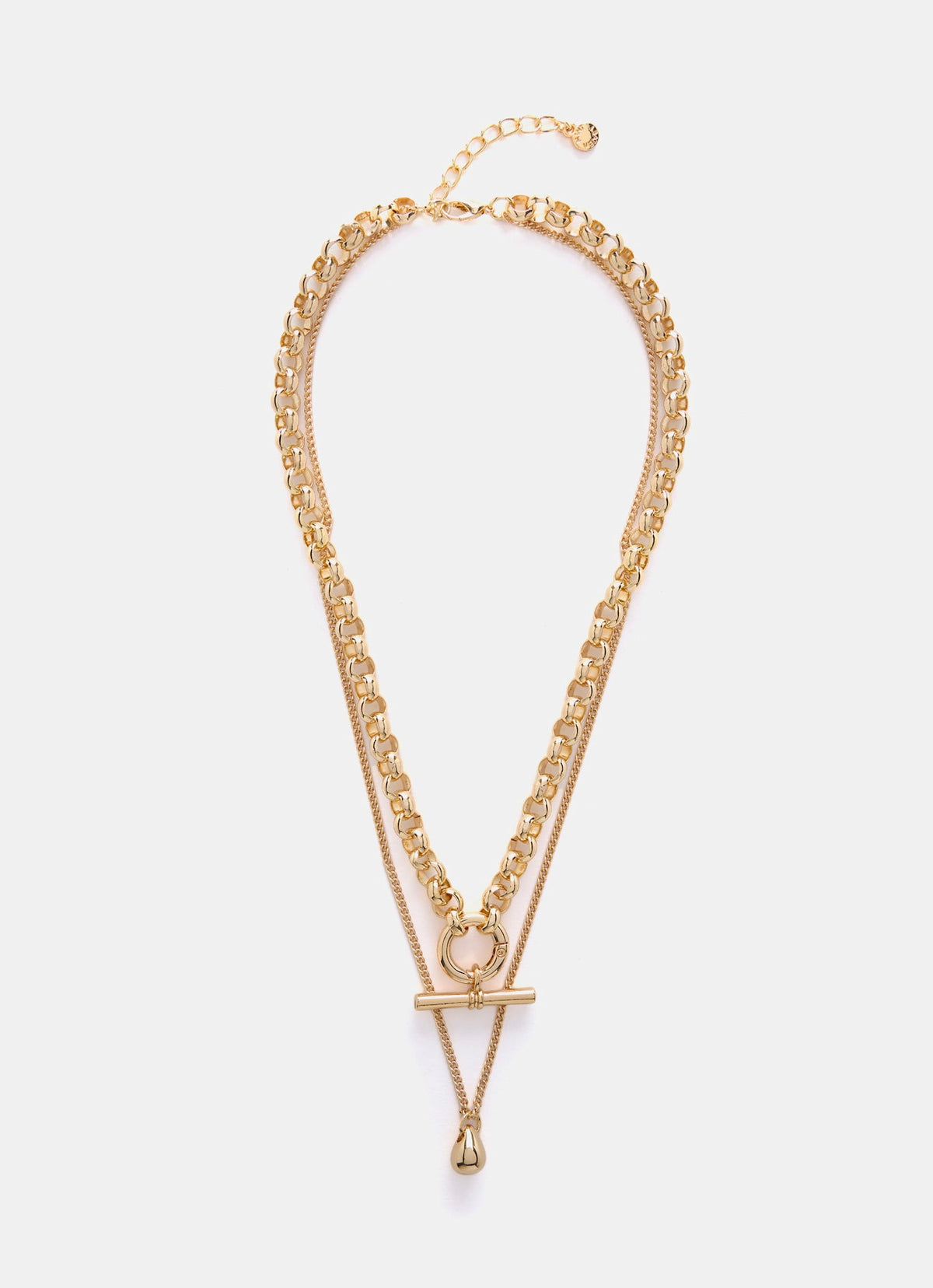 Gold Tone Double Layered Necklace