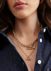 Gold Tone Double Layered Necklace