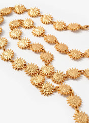 Gold Tone Mini Sun Charm Pendant Necklace