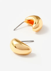 Gold Tone Mini Curve Earrings