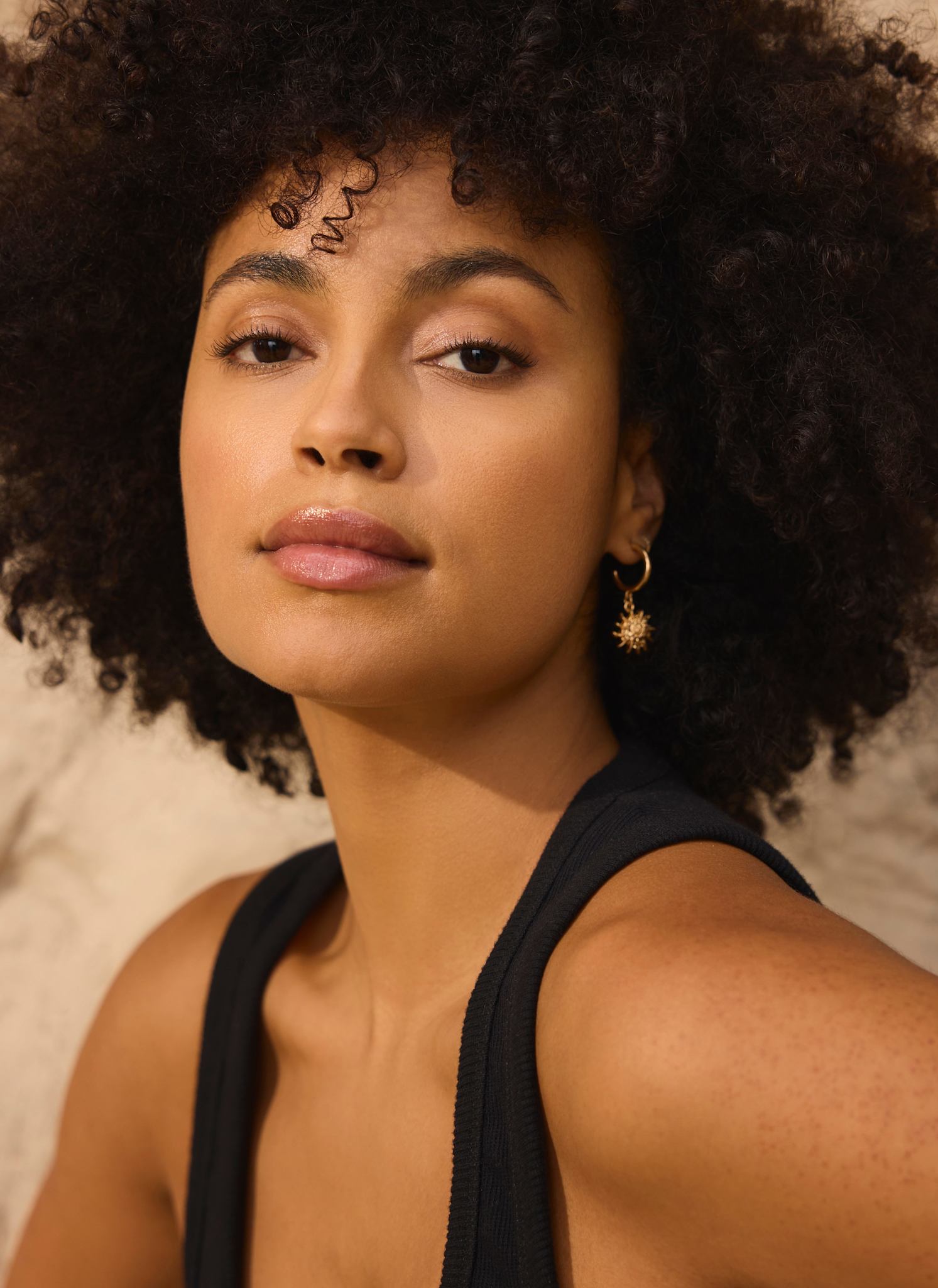 Gold Tone Mini Sun Earrings