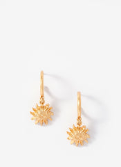 Gold Tone Mini Sun Earrings