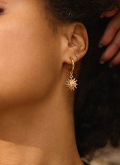 Gold Tone Mini Sun Earrings