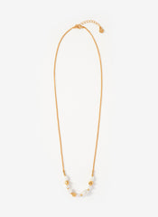 Gold Tone Pearl Long Necklace