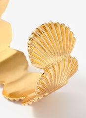 Gold Tone Shell Open Cuff