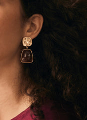 Gold Tone Stone Earrings