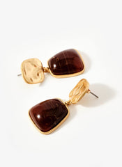 Gold Tone Stone Earrings
