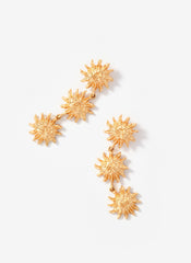 Gold Tone Sun Drop Earrings