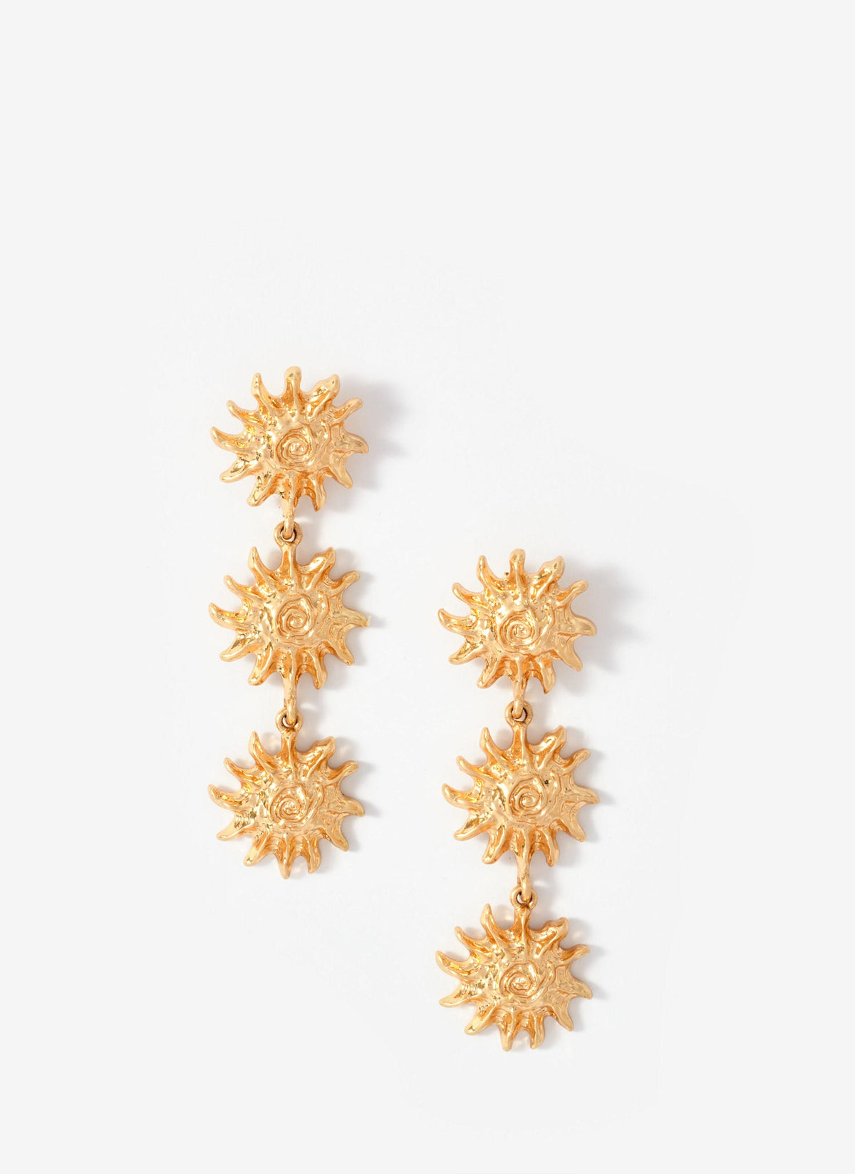 Gold Tone Sun Drop Earrings
