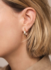 Gold Tone Textured Hoops