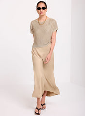 Gold Metallic Woven Mix Dress