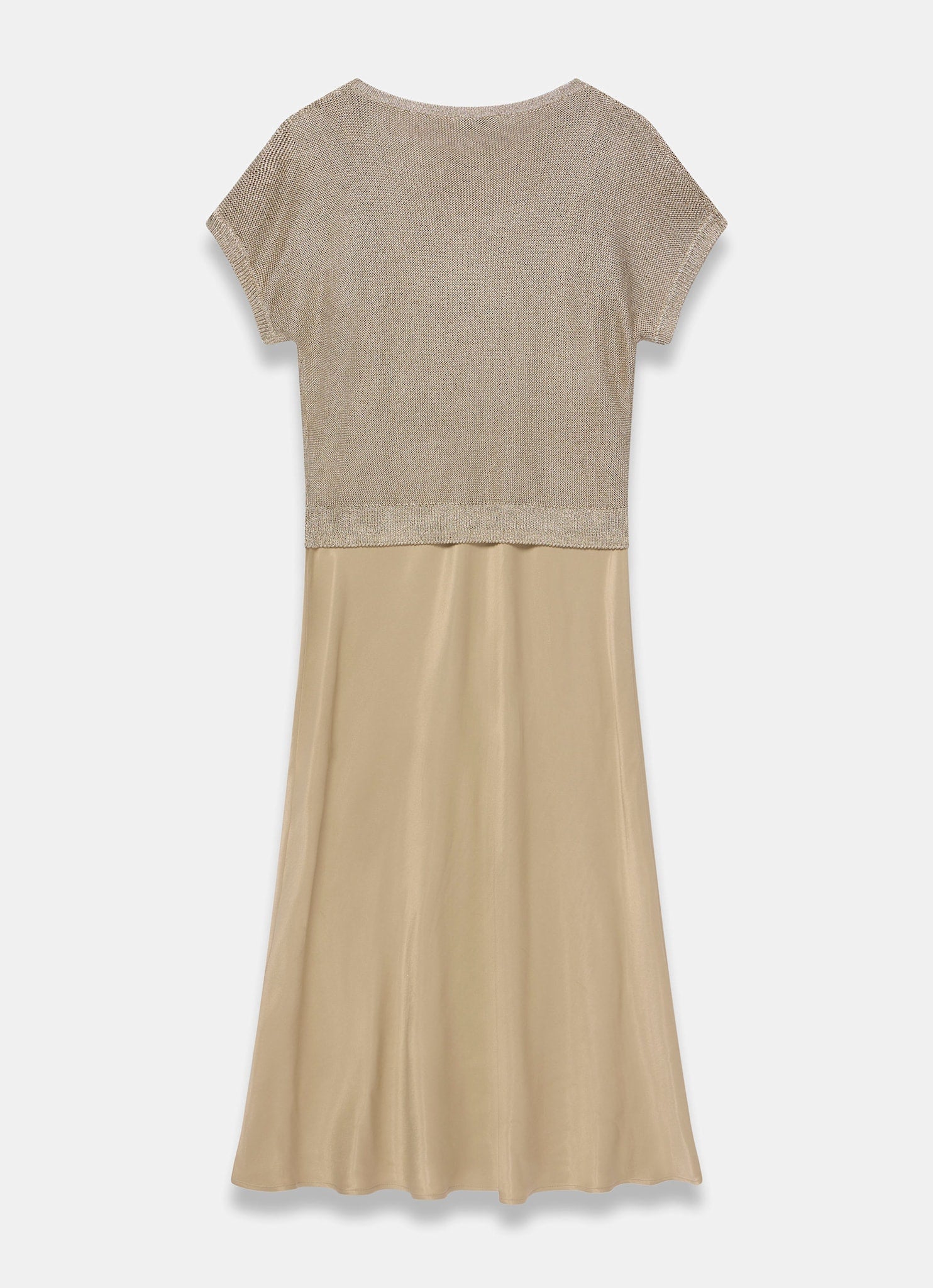 Gold Metallic Woven Mix Dress