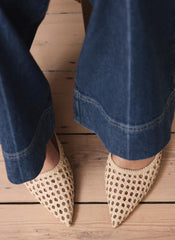 Grace Cream Woven Ballet Flats