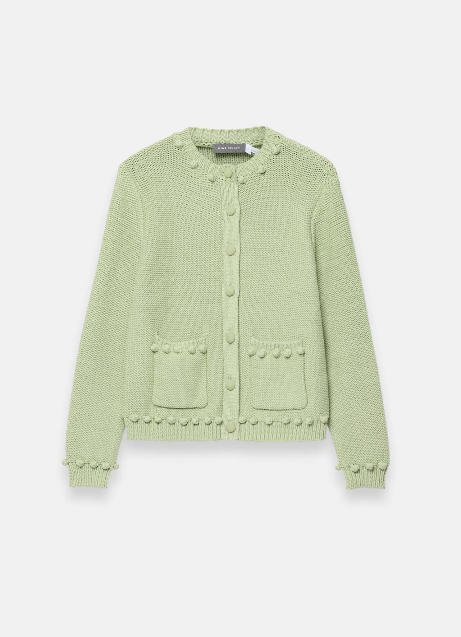Green Bobble Detail Cardigan
