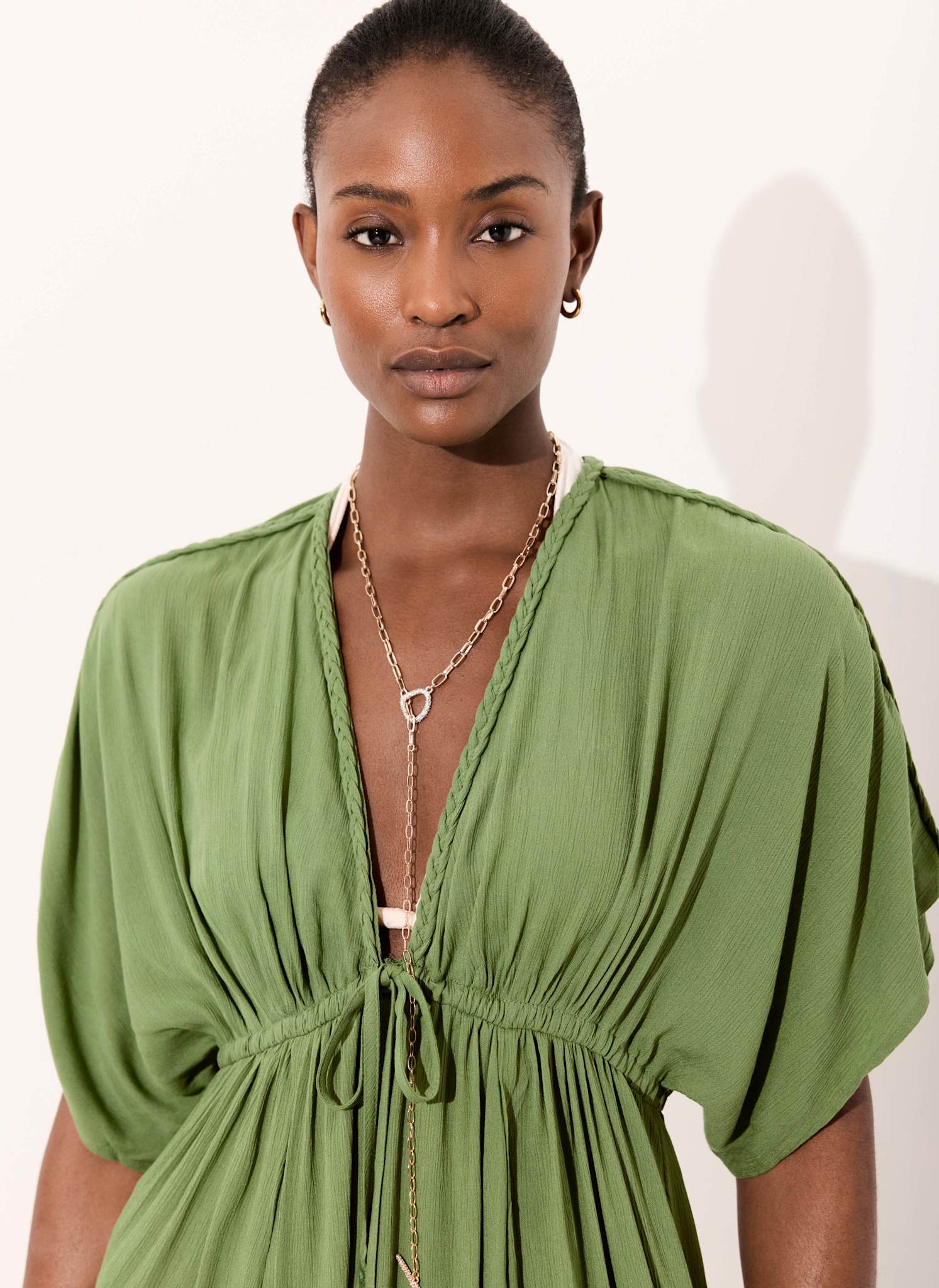Green Cotton Beach Maxi Dress