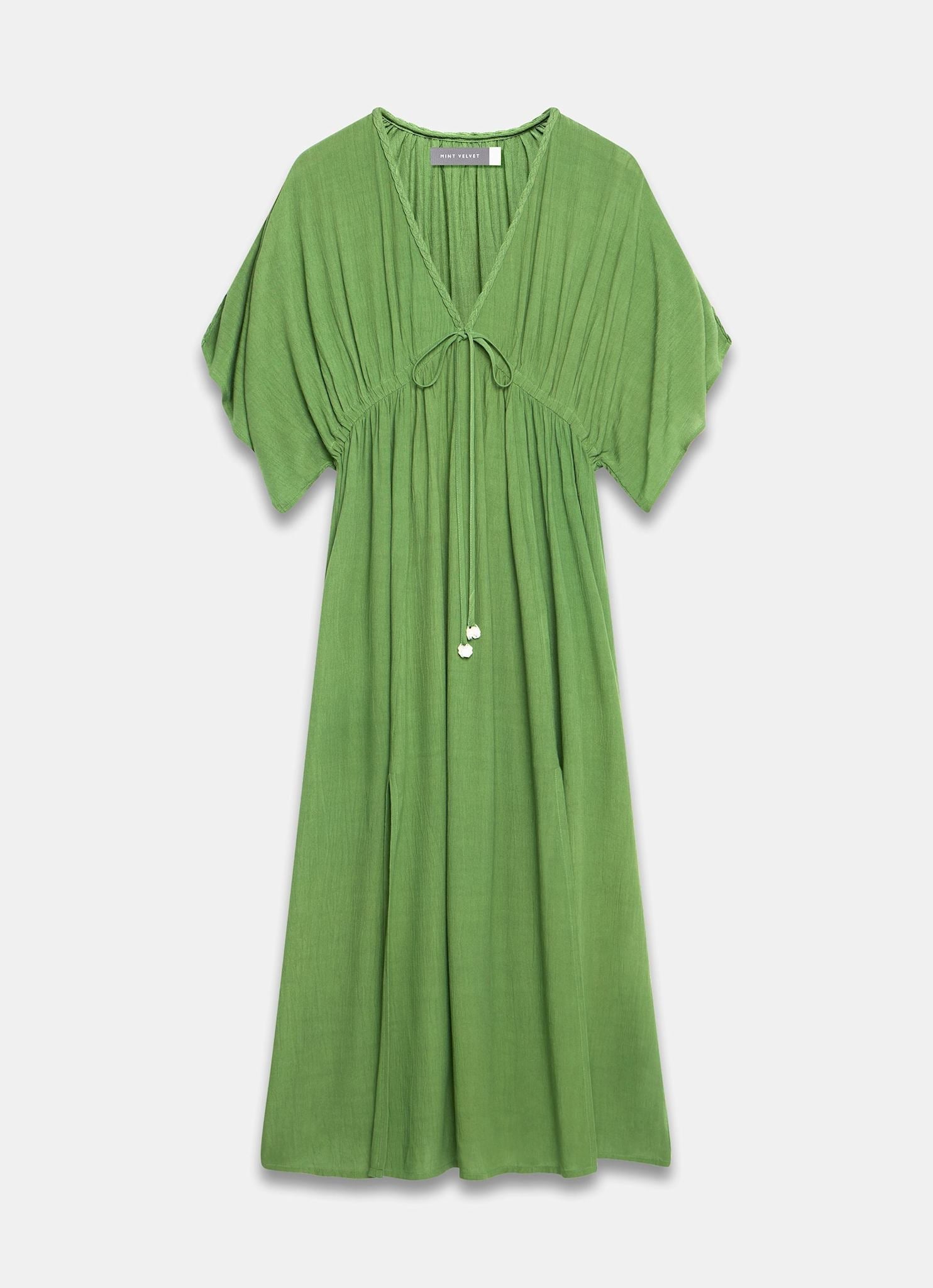 Green Cotton Beach Maxi Dress