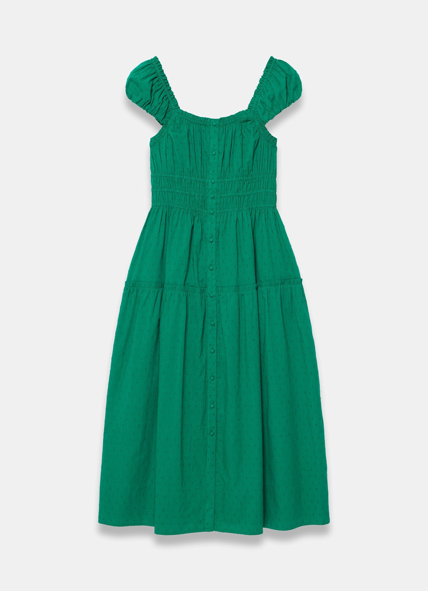 Green Cotton Midi Dress