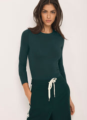 Teal Layering Crew Neck Top