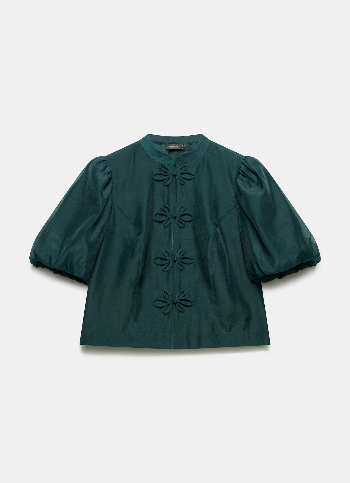 Green Puff Sleeve Top