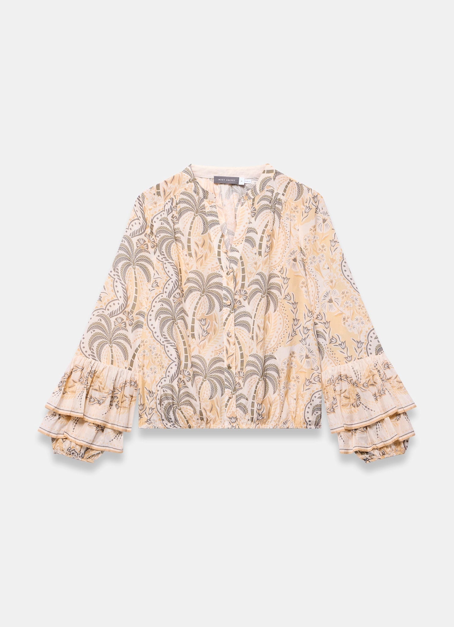 Neutral Palm Print Blouse